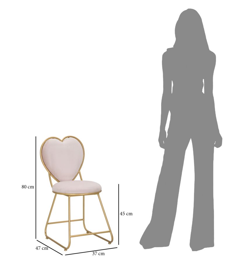 SEDIA HEART CM 37X47X80 stile GLAM - immagine 10