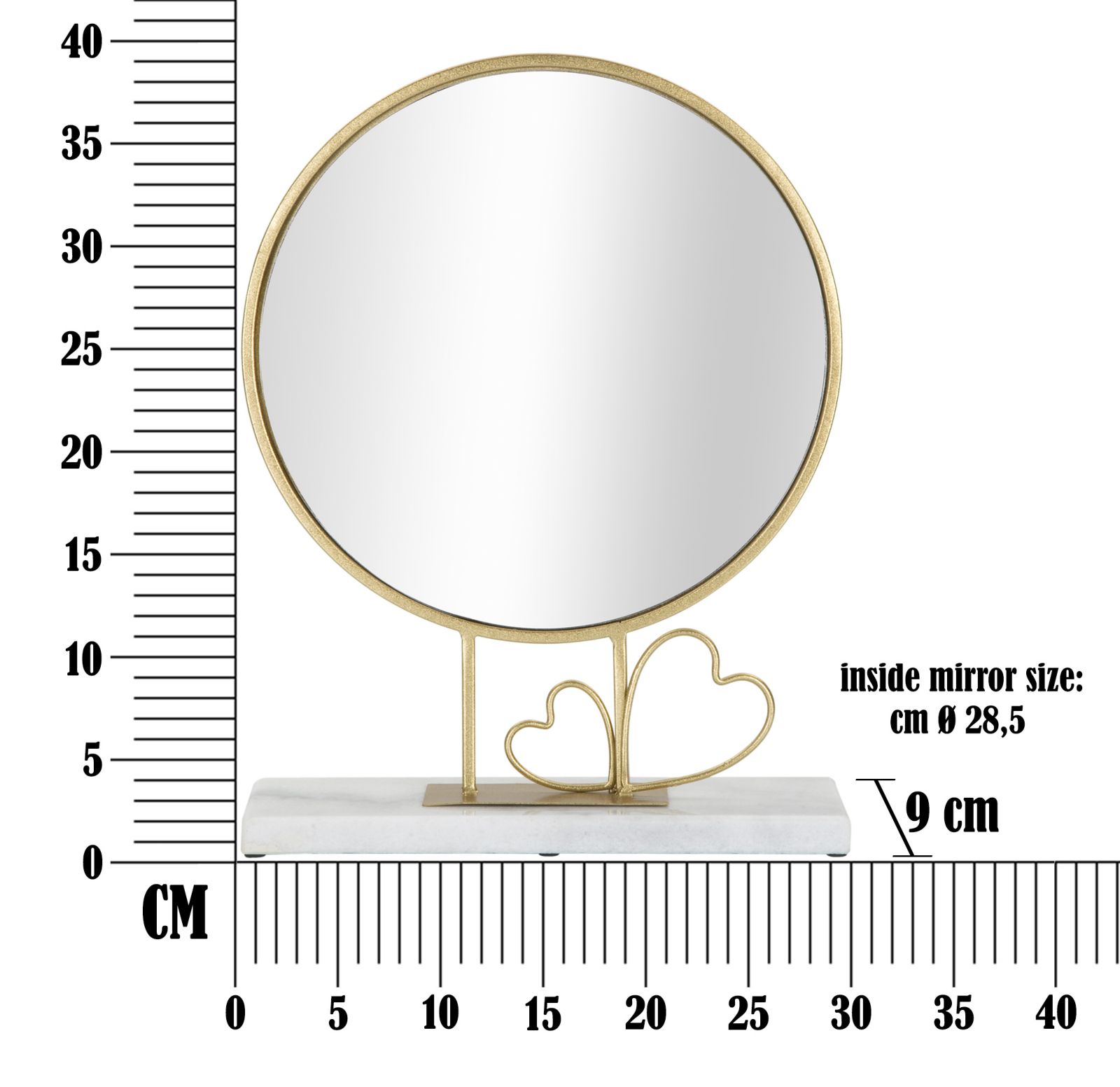 SPECCHIO DA APPOGGIO HEART CM 30X9X39,5 stile GLAM - immagine 7