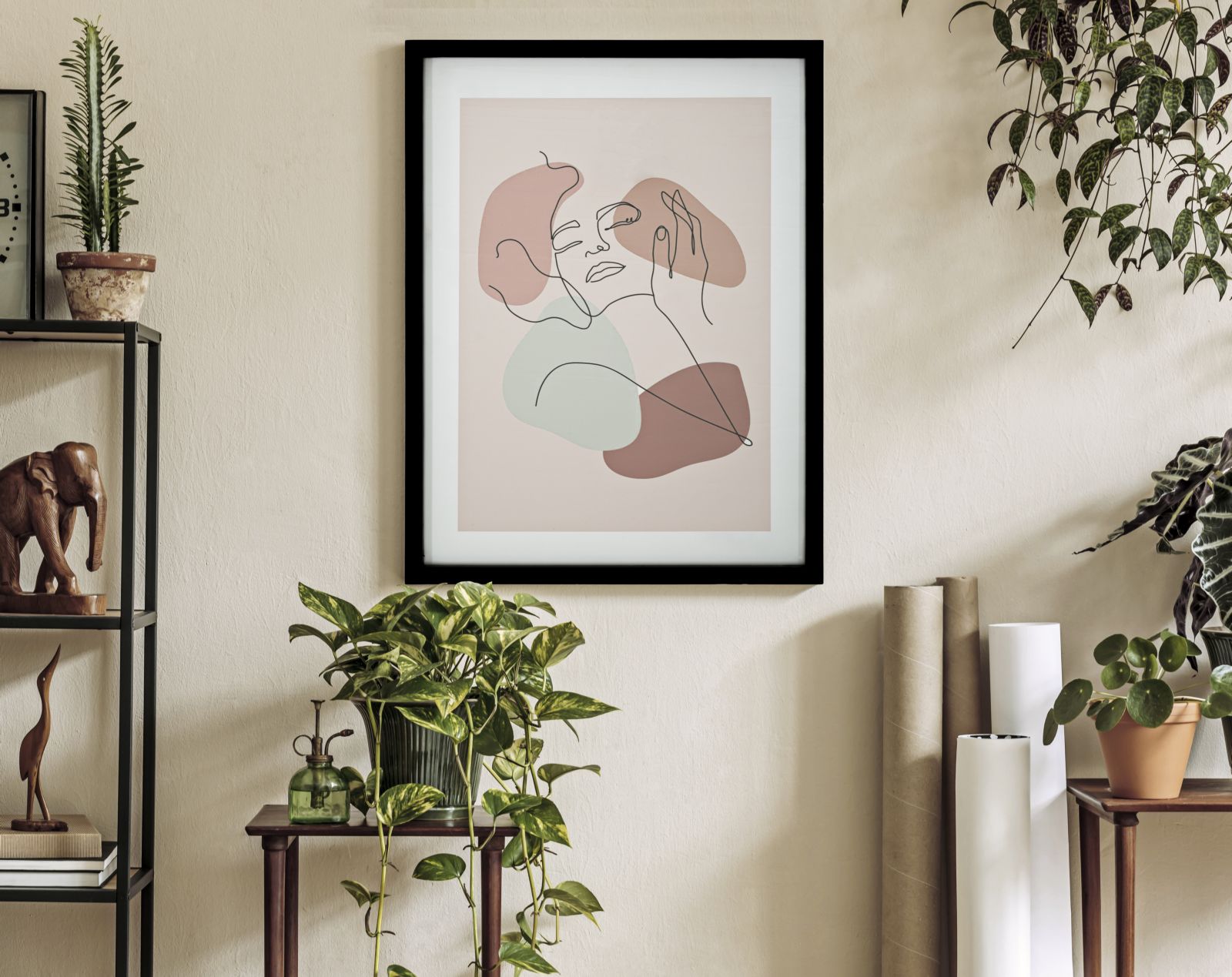 STAMPA C/CORNICE FACE -A- CM 35X2X47 stile BOHO CHIC - immagine 6