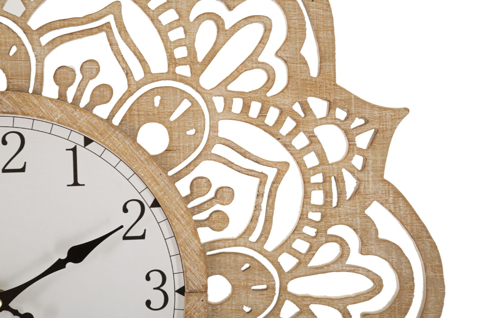 OROLOGIO DA MURO CARVING CM Ø 60X4,5 stile BOHO CHIC - immagine 5