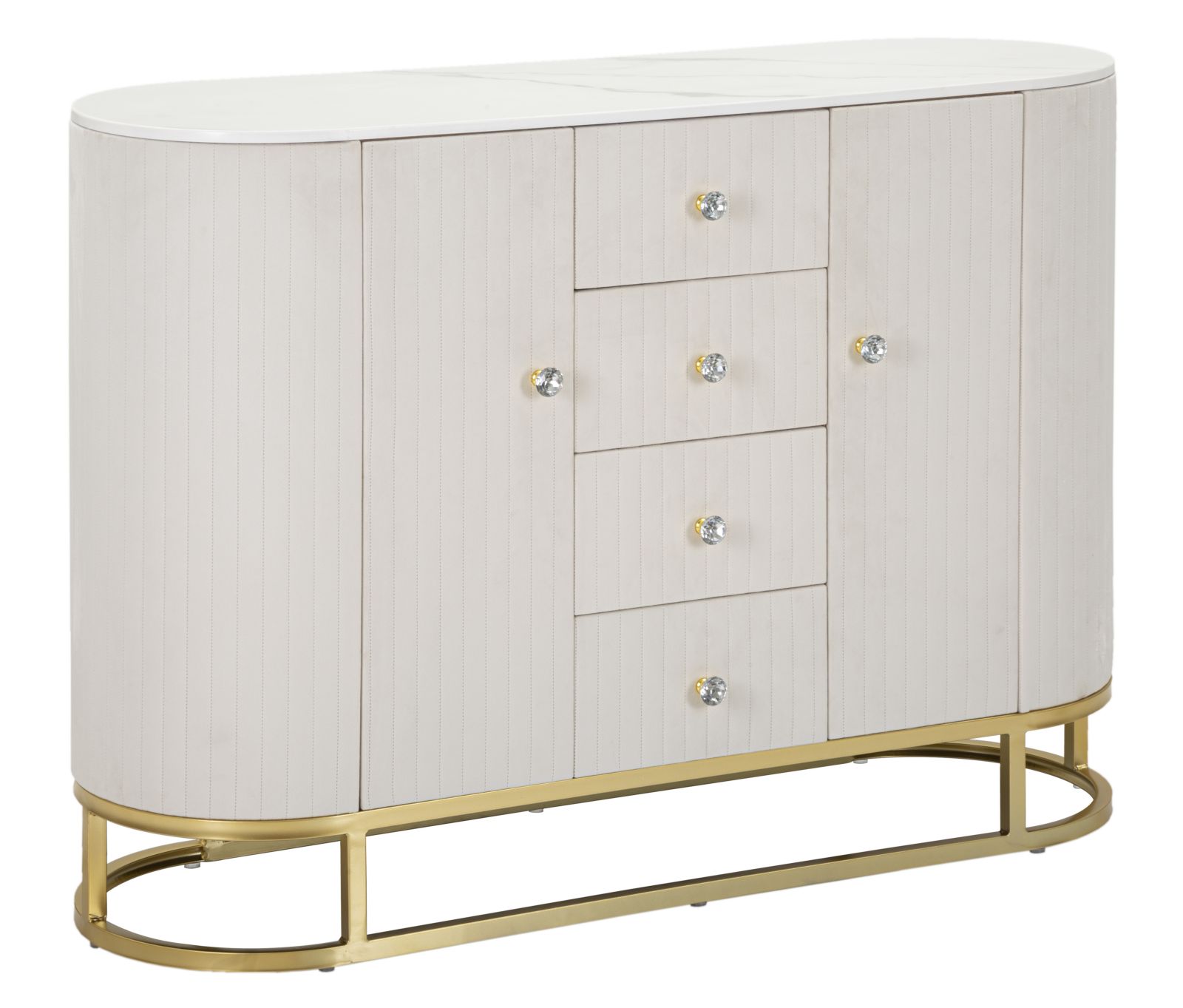 MOBILE MONTPELLIER CREMA CM 120X40X85 stile GLAM - immagine 2