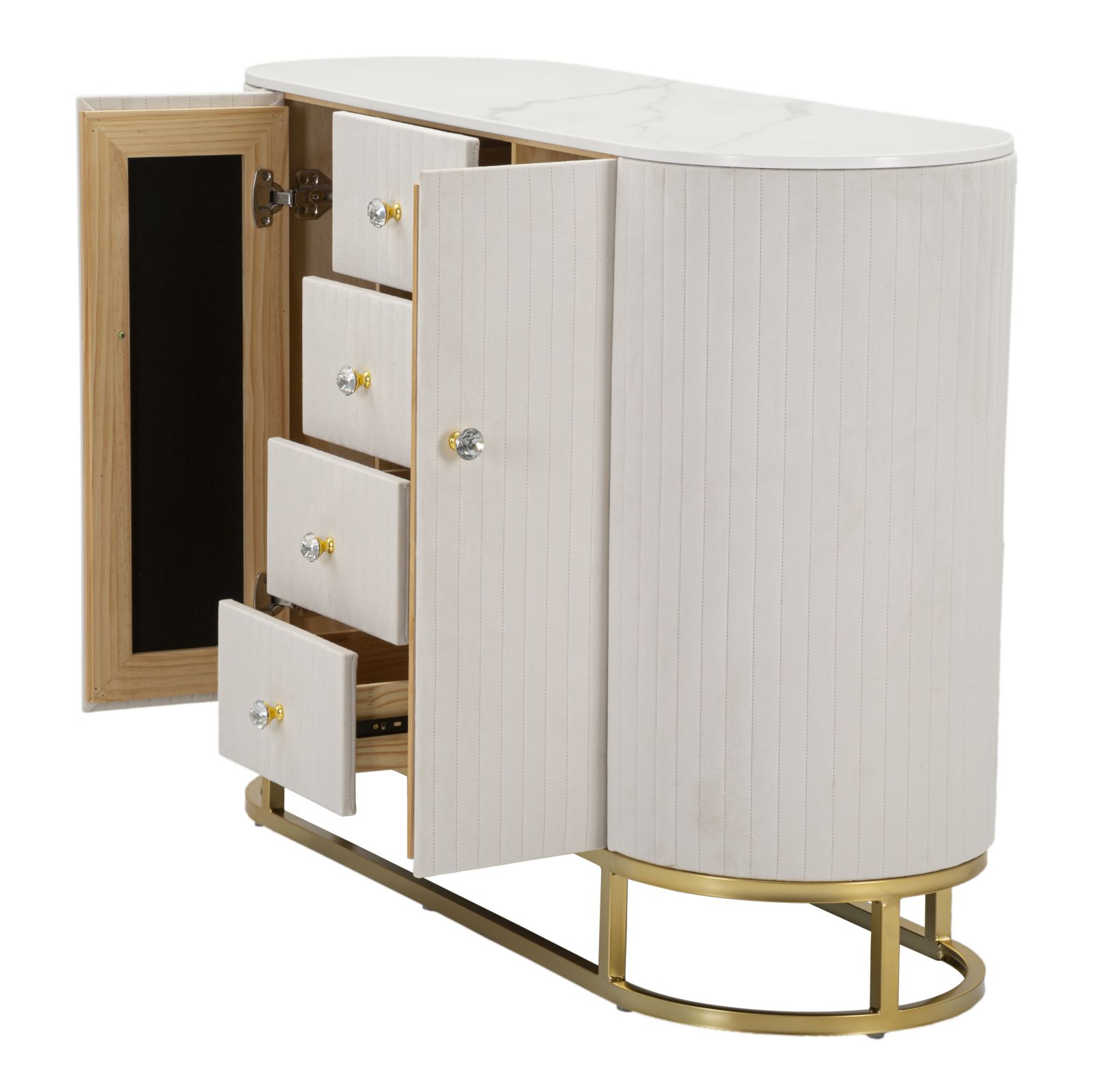 MOBILE MONTPELLIER CREMA CM 120X40X85 stile GLAM - immagine 4