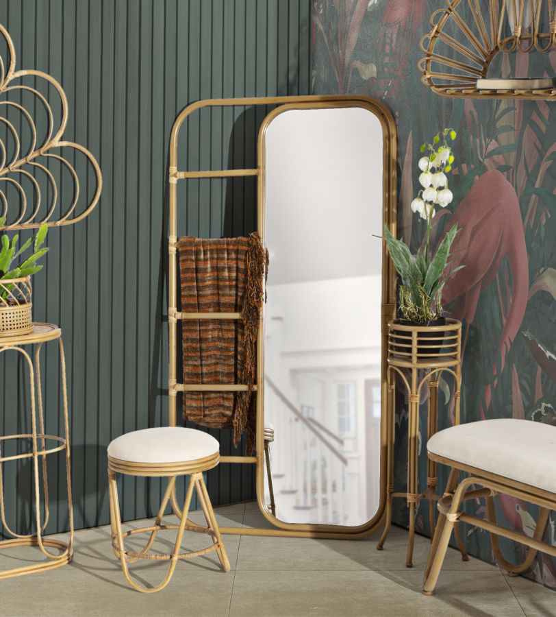 SPECCHIO DA TERRA PANAMA CM 77,5X3,3X151 stile BOHO CHICH - immagine 7