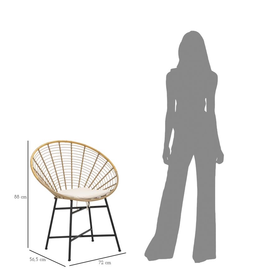SEDIA PANAMA GRID C/CUSCINO CM 72X56,5X88 stile BOHO CHICH - immagine 11
