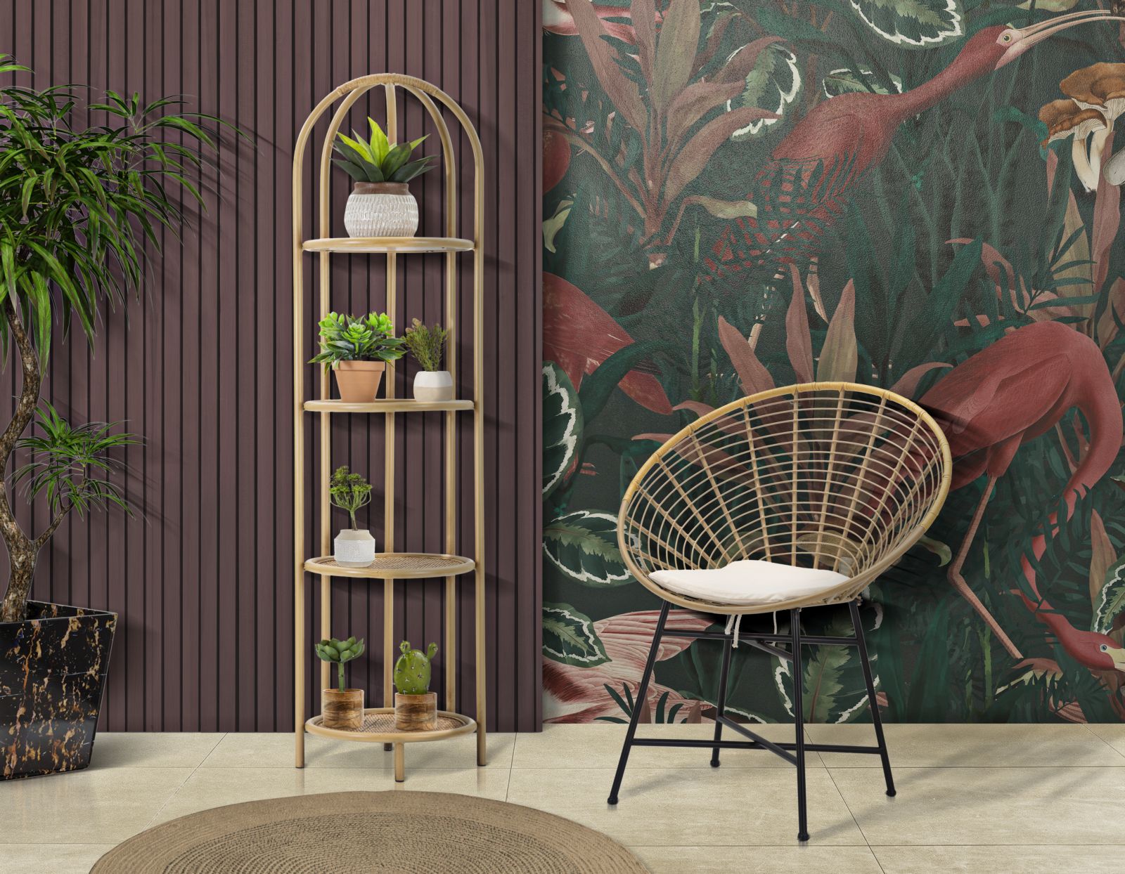 SEDIA PANAMA GRID C/CUSCINO CM 72X56,5X88 stile BOHO CHICH - immagine 10