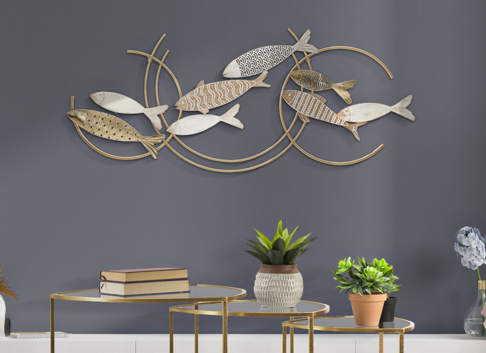 PANNELLO IN FERRO FISHY MOVE CM 142,9X5X61,6 stile GLAM - immagine 6