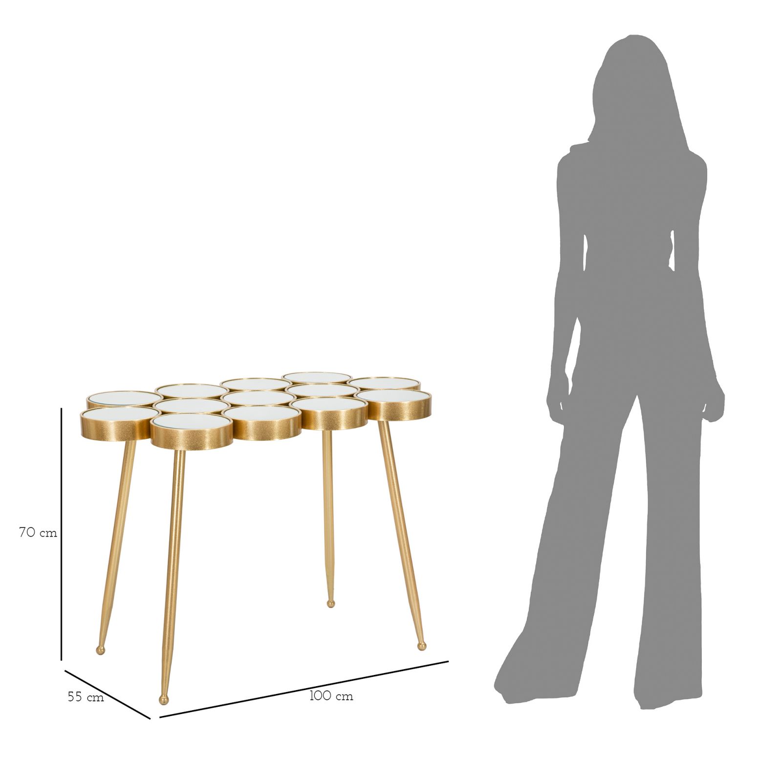 TAVOLINETTO BUTTLE CM 100X55X70 stile GLAM - immagine 9