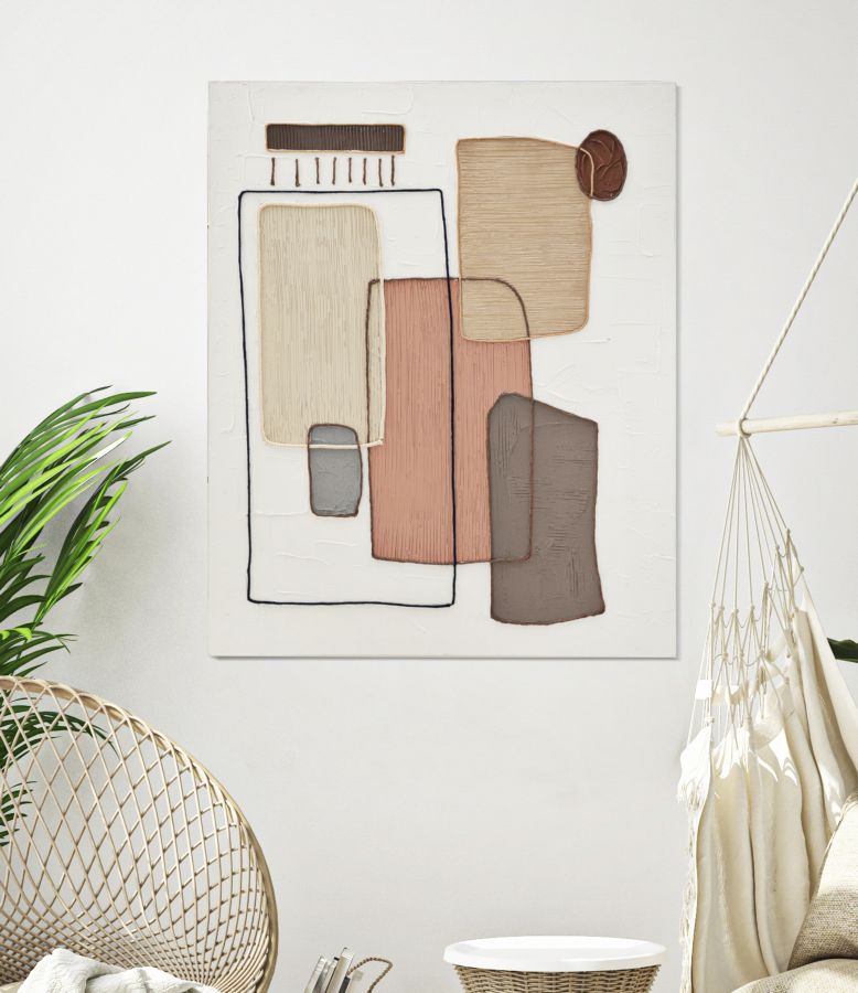 DIPINTO SU TELA PAINT -A- CM 80X2,8X100 stile BOHO CHICH - immagine 6