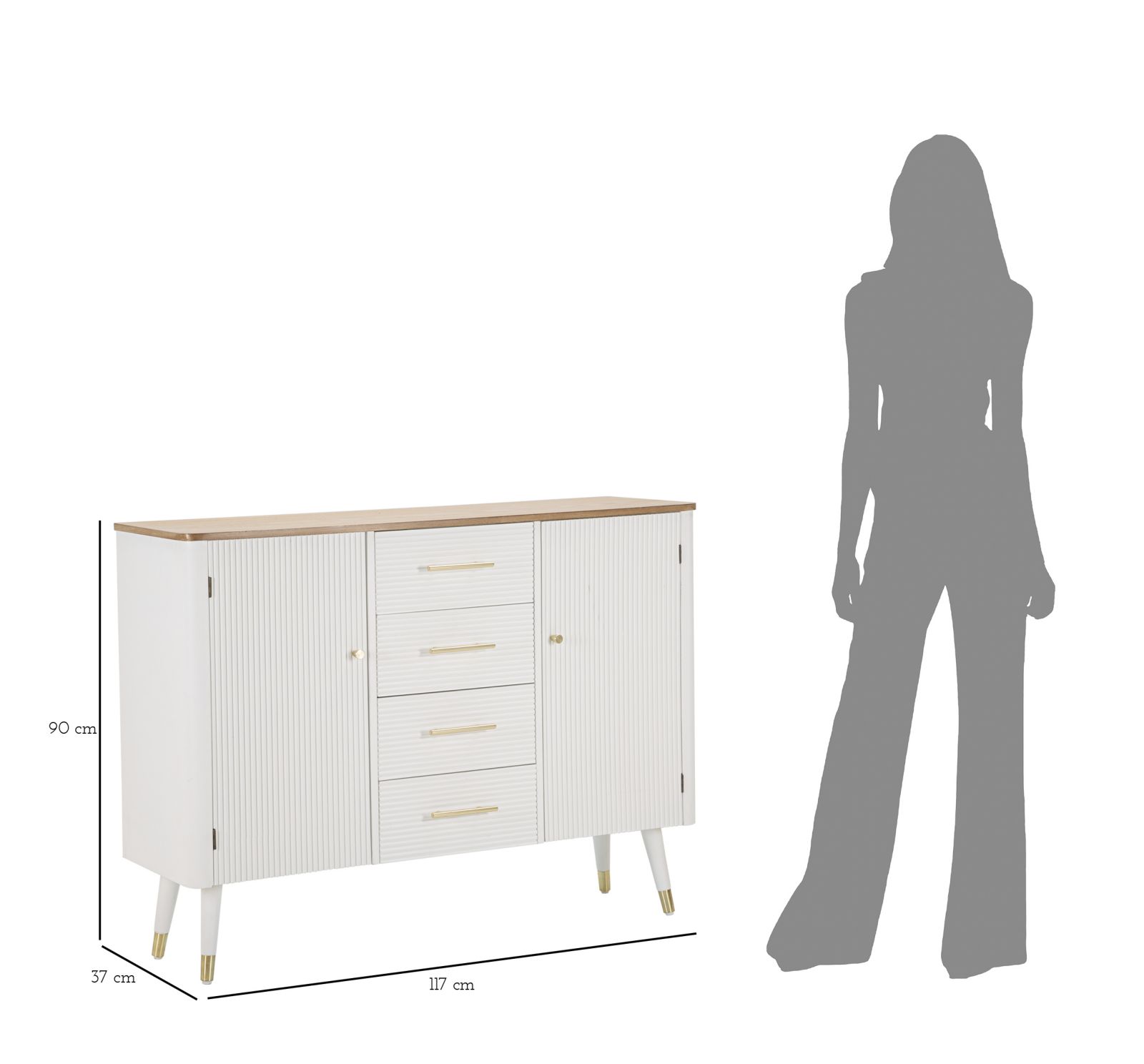 MOBILE MATERA CM 117X37X90 stile BOHO CHICH - immagine 11