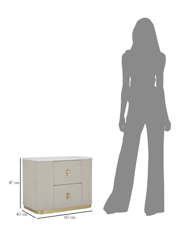 COMODINO BEAUTY CM 60X40X47 stile GLAM - immagine 11