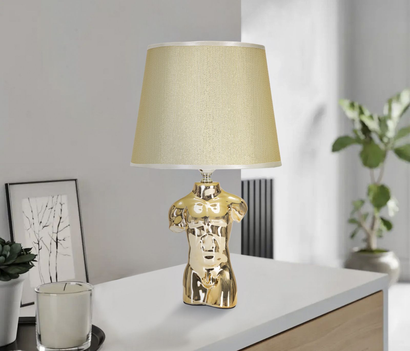LAMPADA DA COMODINO GLAM MAN CM 25X42,5 stile GLAM - immagine 6