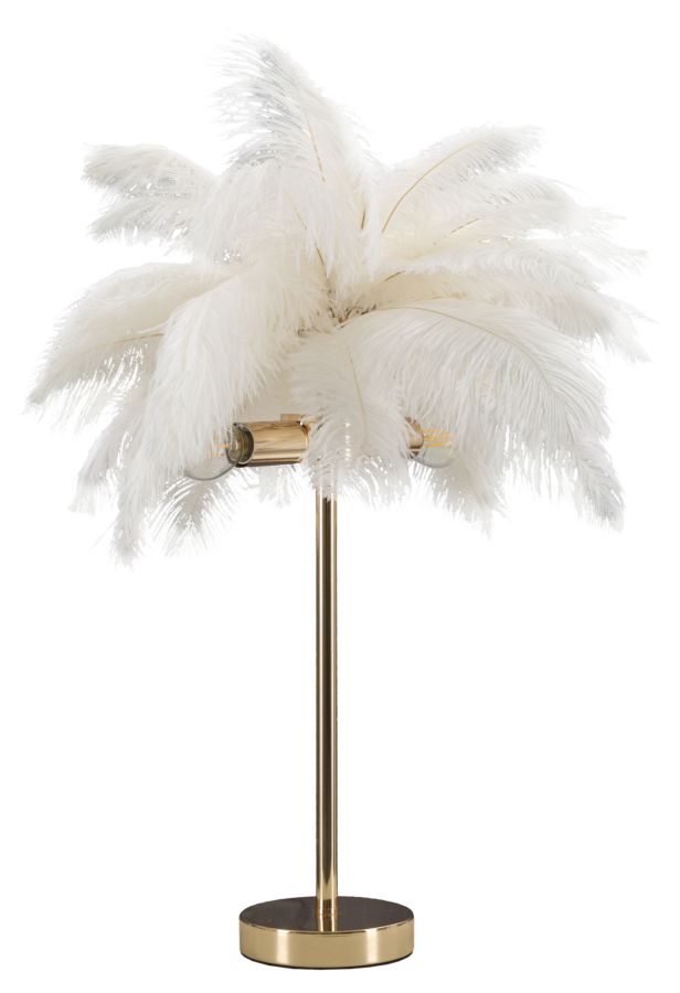 LAMPADA DA TAVOLO PALM BIANCA CM Ø 40X55 stile GLAM - immagine 2