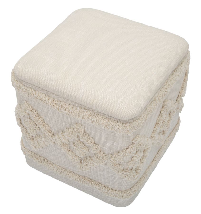 PUFF CONTENITORE DAMASCO QUADRATO CM 40X40X40 stile BOHO CHICH - immagine 3