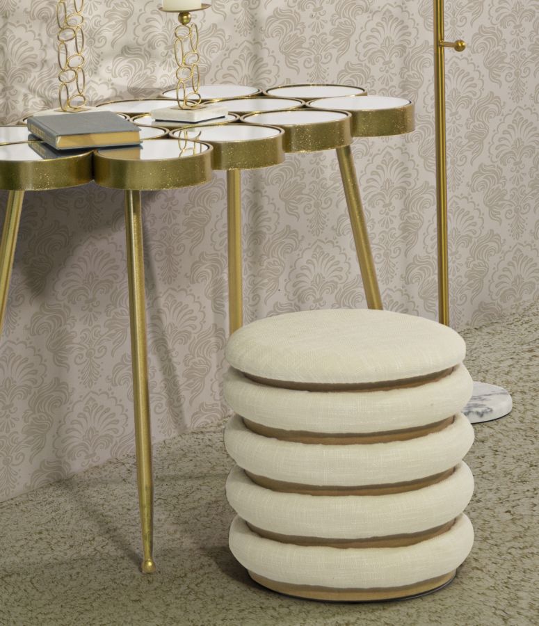 PUFF DAMASCO LINE CM Ø 40X42 stile BOHO CHICH - immagine 7