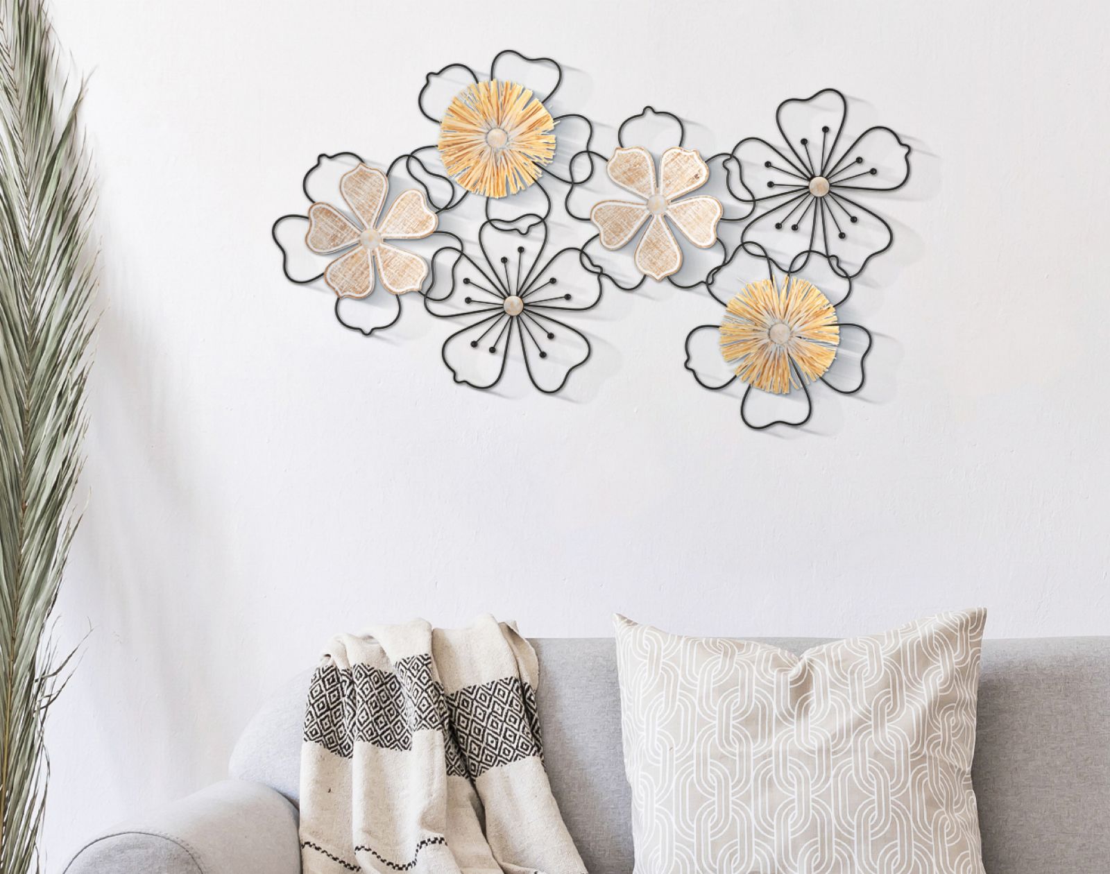 PANNELLO FERRO E LEGNO ITIS CM 75X3,5X42 stile BOHO CHICH - immagine 6