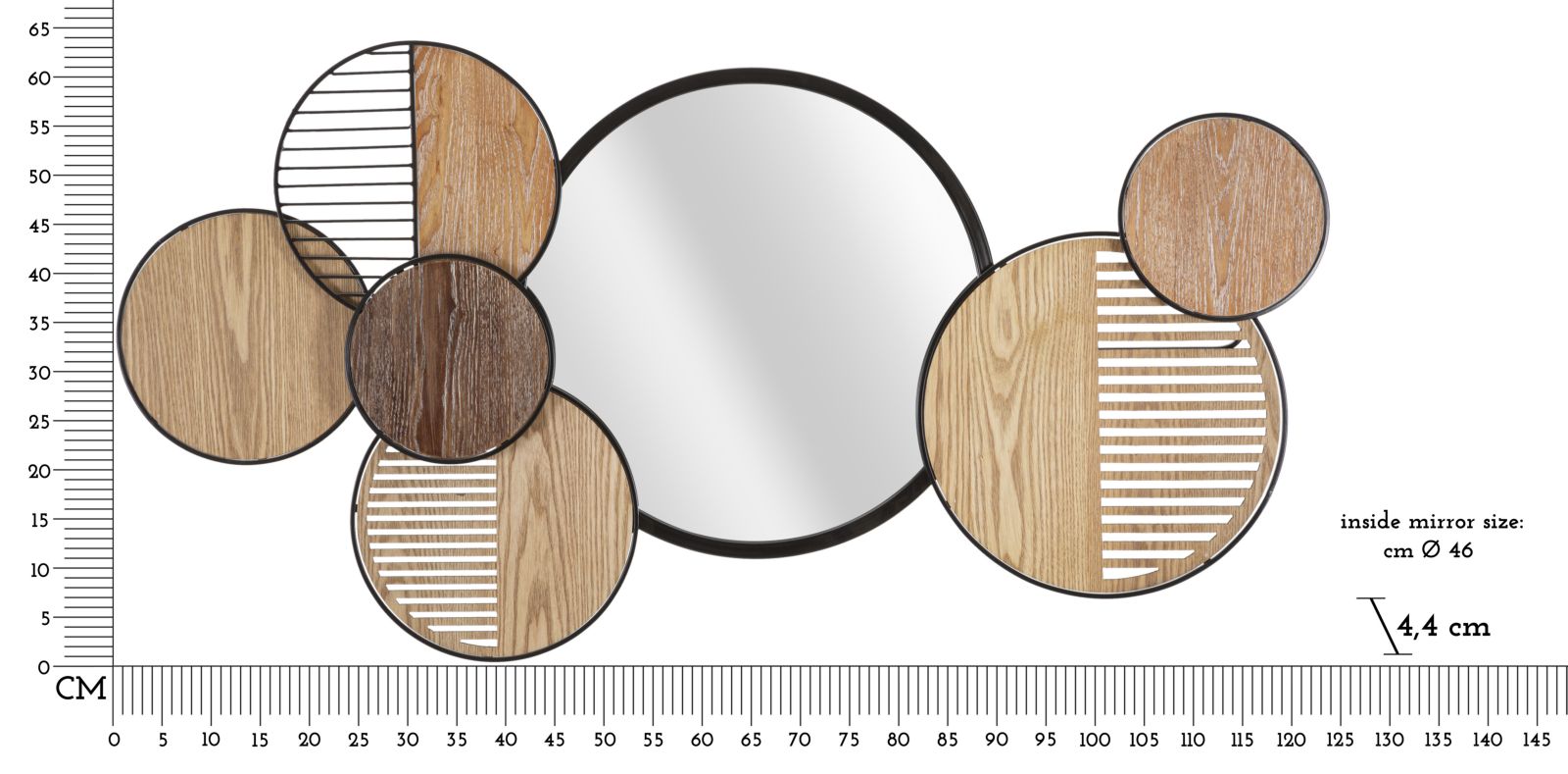 SPECCHIO DA MURO WOODY CM 123,2X4,4X63,5 stile BOHO CHICH - immagine 7