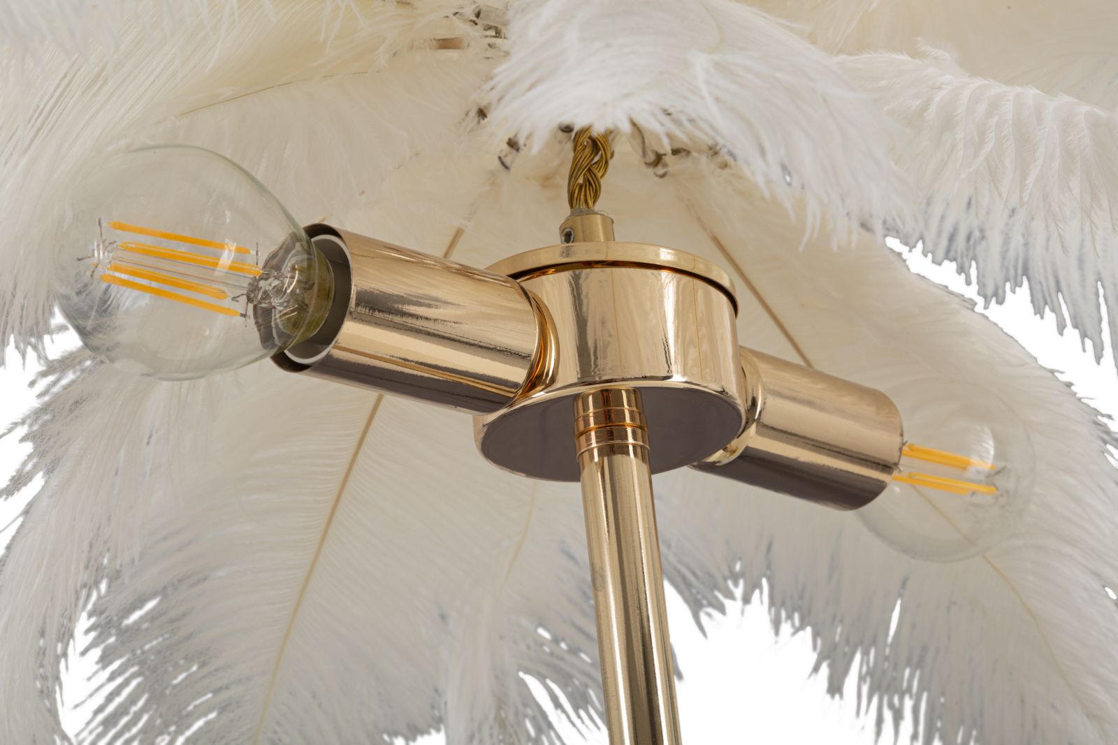LAMPADA DA TAVOLO PALM BIANCA CM Ø 40X55 stile GLAM - immagine 4