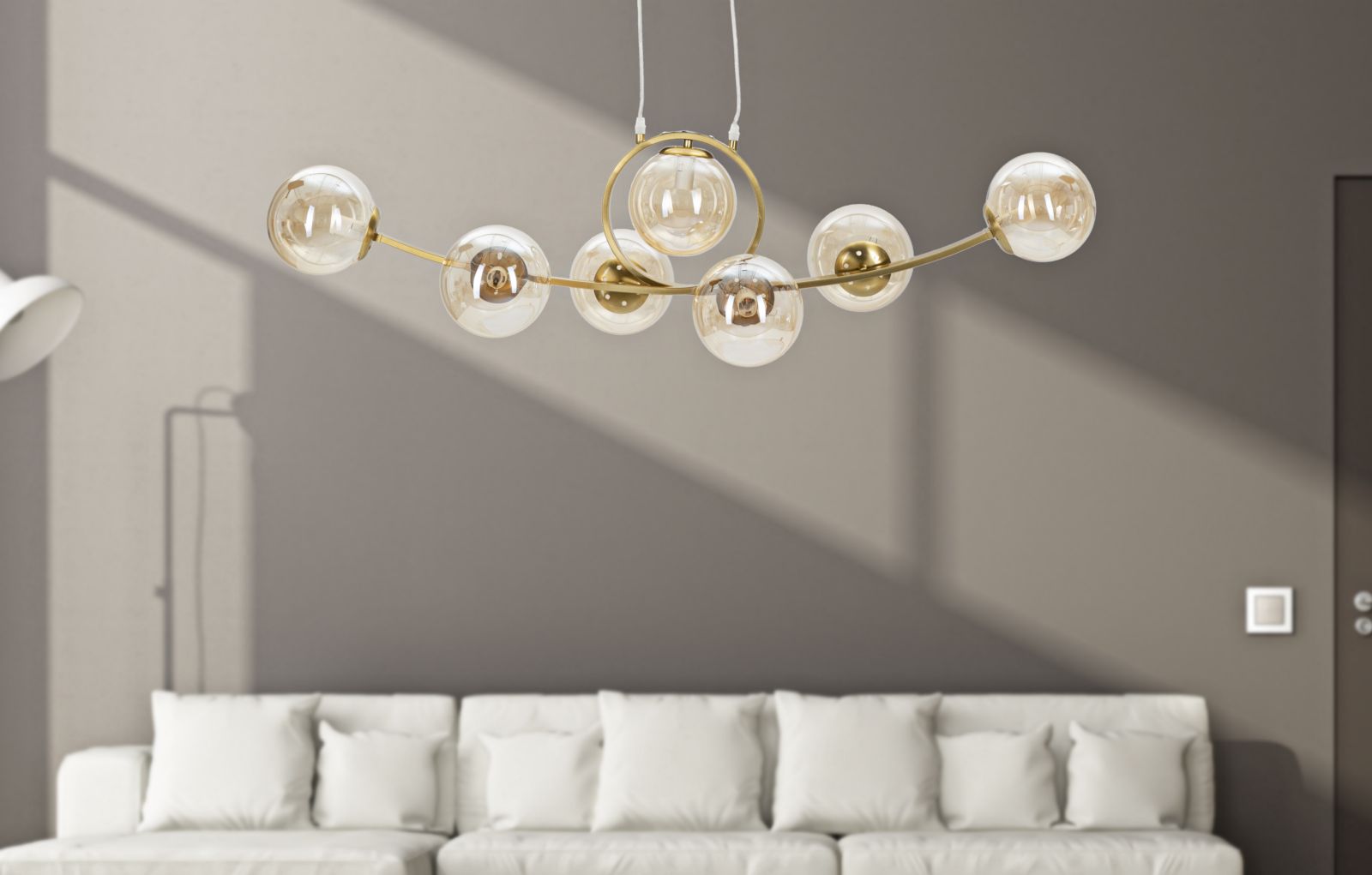 LAMPADARIO JAPAN 7 LUCI CM 115X36X30 stile GLAM - immagine 9