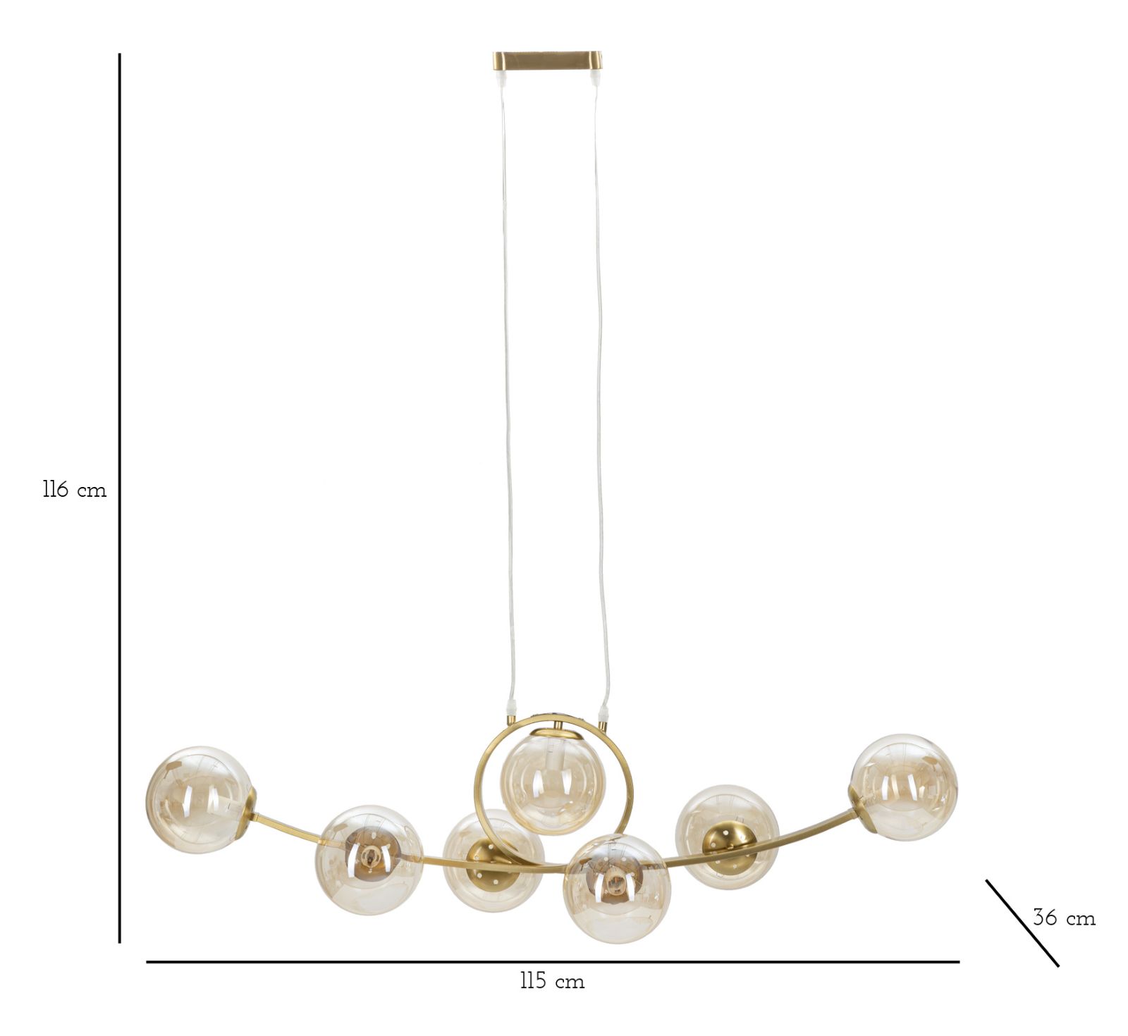 LAMPADARIO JAPAN 7 LUCI CM 115X36X30 stile GLAM - immagine 10