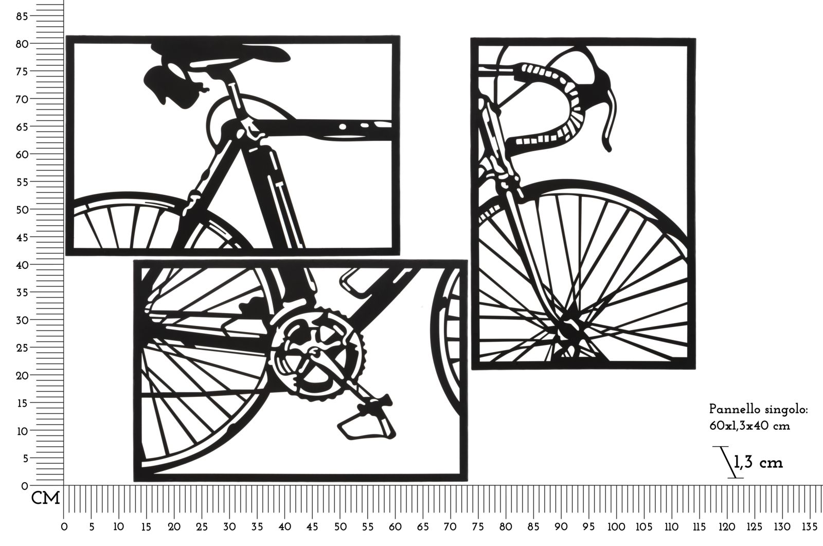 PANNELLO DA MURO BIKE SET 3PZ CM 40X1,3X60 (SINGOLO PZ) stile MODERN - immagine 7