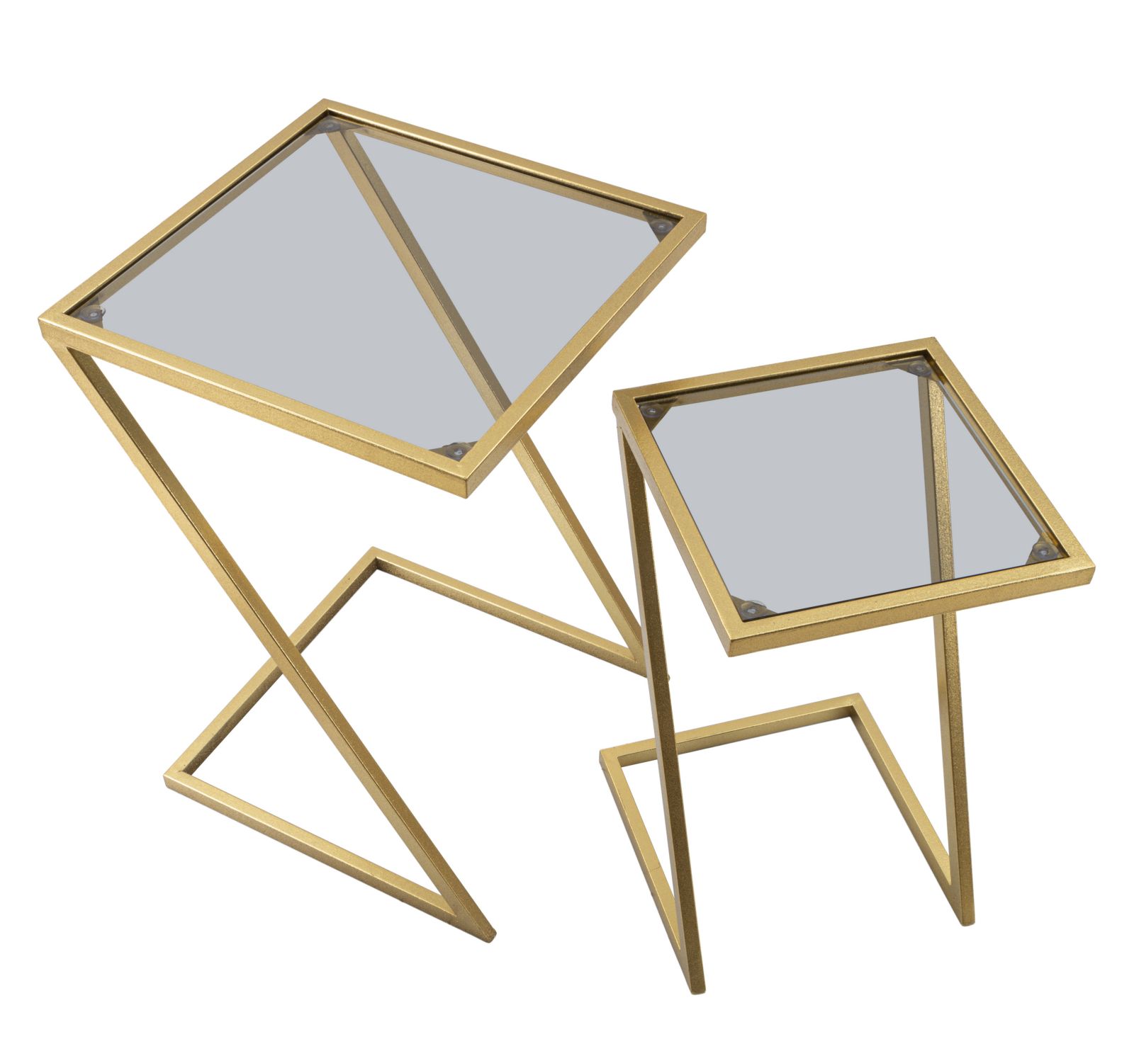 TAVOLINETTI Z COPPIA CM 40X40X60-30X30X50 stile GLAM - immagine 5