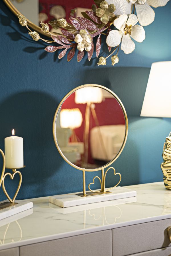 SPECCHIO DA APPOGGIO HEART CM 30X9X39,5 stile GLAM - immagine 6