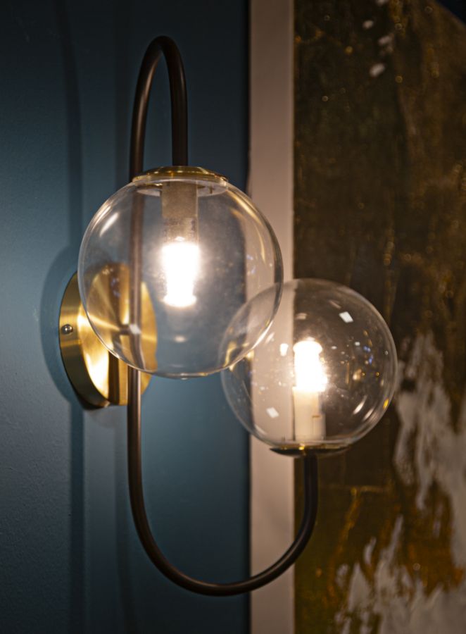 LAMPADA DA MURO IRON BLACK CM 36x24x45 stile GLAM - immagine 6