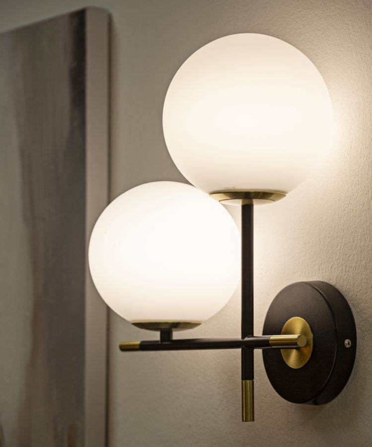 LAMPADA DA MURO DARKY DOUBLE CM 30x17x35 stile GLAM - immagine 7