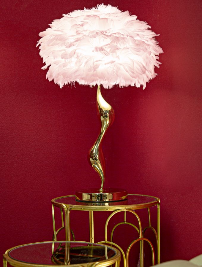 LAMPADA DA TAVOLO SLIM ROSA CM Ø 40X63 stile GLAM - immagine 7
