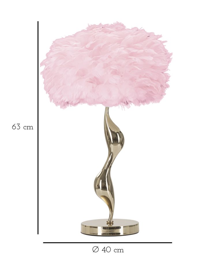 LAMPADA DA TAVOLO SLIM ROSA CM Ø 40X63 stile GLAM - immagine 8