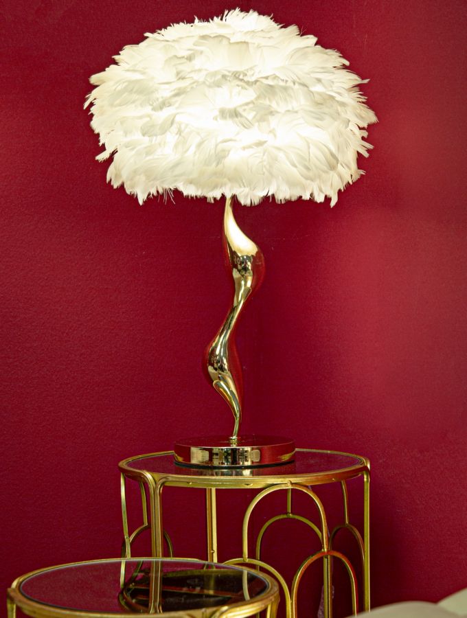 LAMPADA DA TAVOLO SLIM BIANCO CM Ø 40X63 stile GLAM - immagine 7