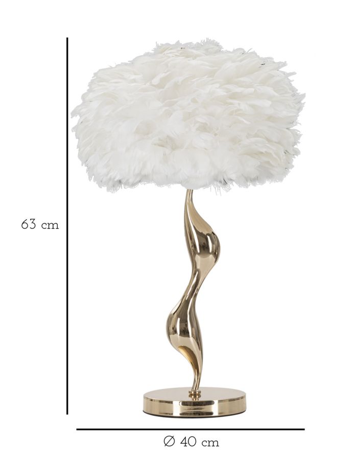 LAMPADA DA TAVOLO SLIM BIANCO CM Ø 40X63 stile GLAM - immagine 8