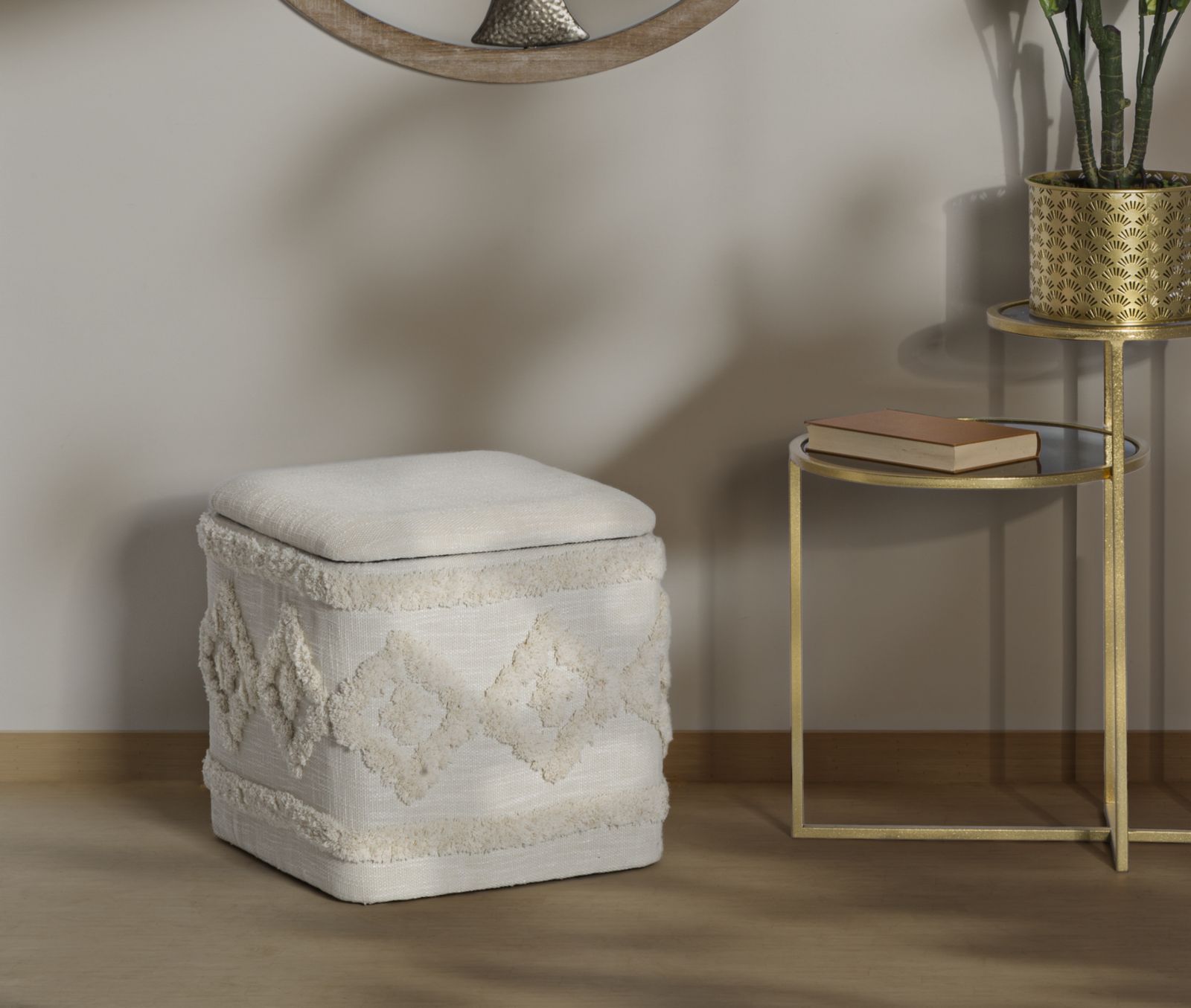 PUFF CONTENITORE DAMASCO QUADRATO CM 40X40X40 stile BOHO CHICH - immagine 8
