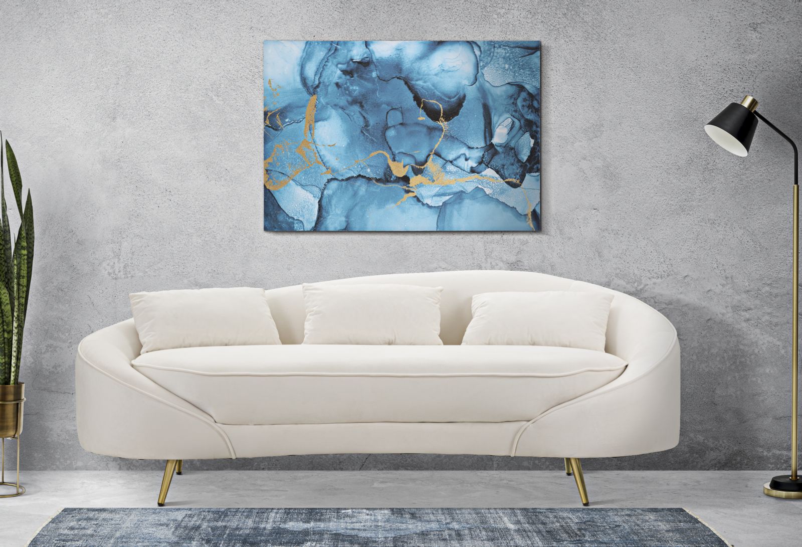 STAMPA DIPINTA BLU REY CM 80X3X120 stile GLAM - immagine 6
