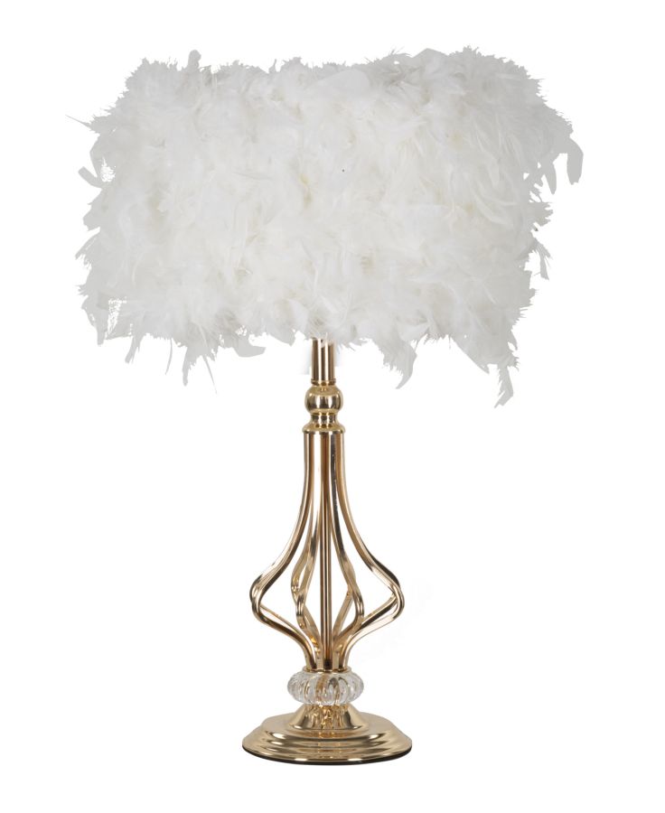 LAMPADA DA TAVOLO TARTY BIANCA CM Ø 25X54 stile GLAM - immagine 2