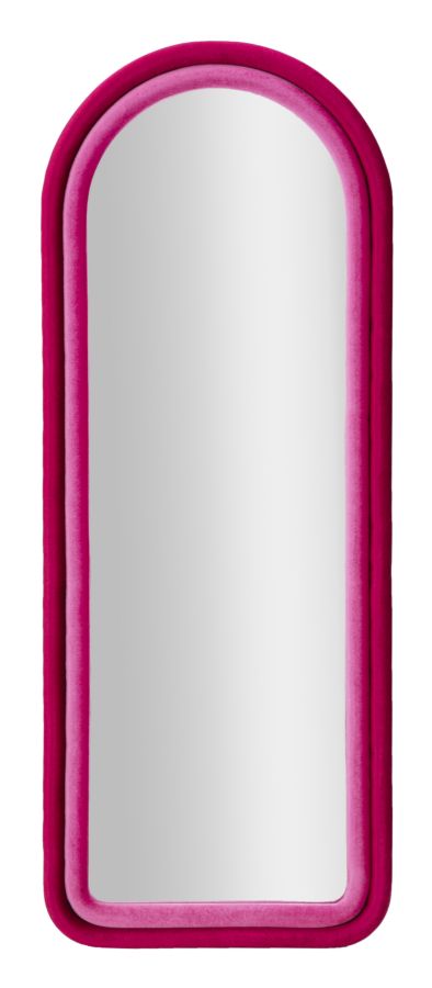 SPECCHIO DA MURO CLOE VELLUTO FUXIA CM 60X4X160 stile GLAM - immagine 2