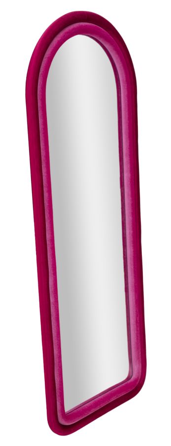 SPECCHIO DA MURO CLOE VELLUTO FUXIA CM 60X4X160 stile GLAM - immagine 3