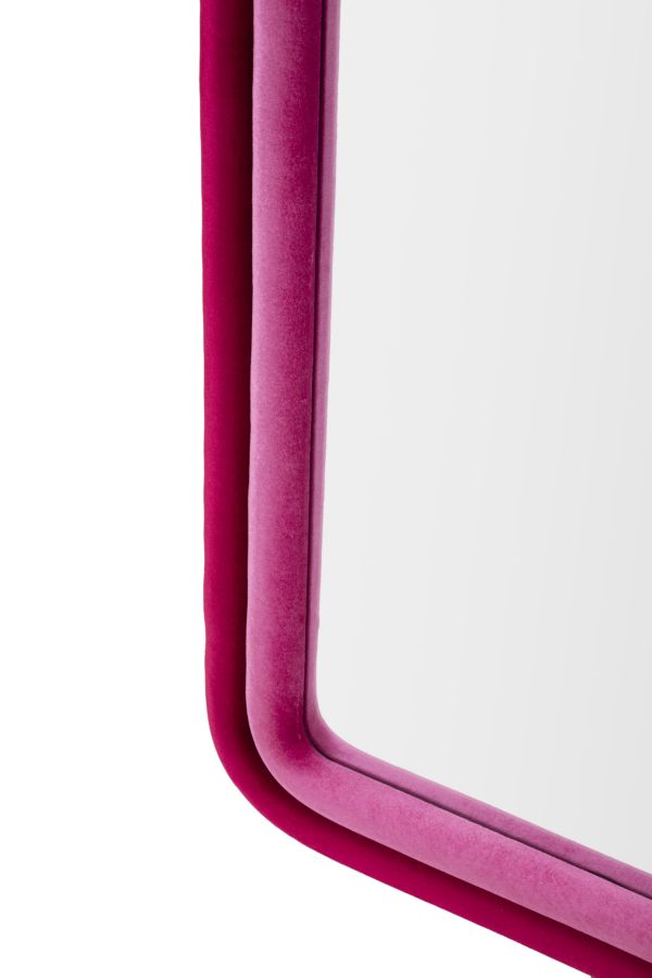 SPECCHIO DA MURO CLOE VELLUTO FUXIA CM 60X4X160 stile GLAM - immagine 5