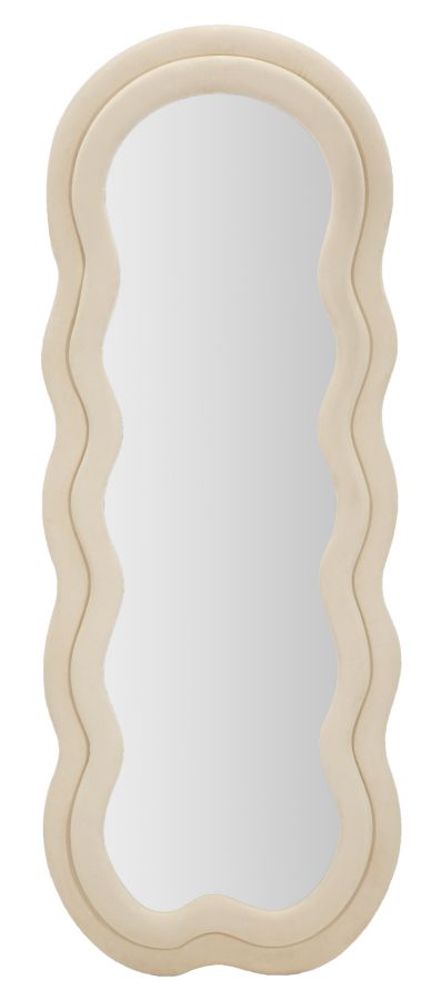 SPECCHIO DA MURO MIKI VELLUTO CREMA CM 60X4X160 stile GLAM - immagine 2
