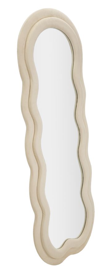 SPECCHIO DA MURO MIKI VELLUTO CREMA CM 60X4X160 stile GLAM - immagine 3