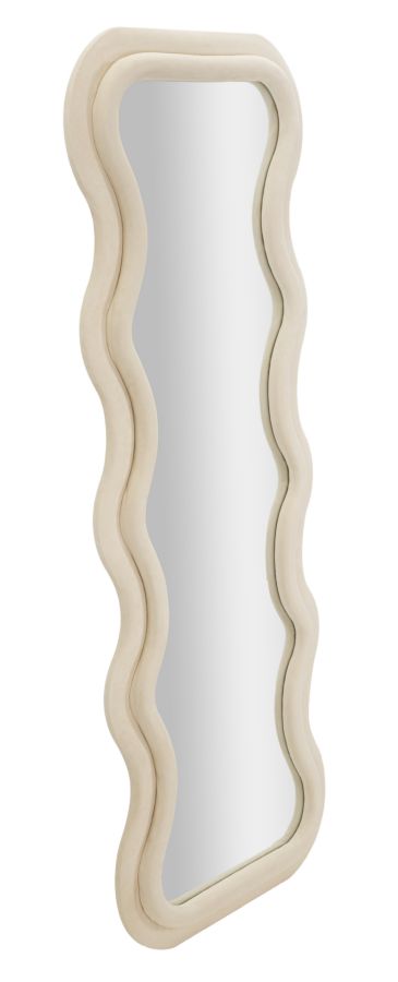 SPECCHIO DA MURO EMILY VELLUTO CREMA CM 60X6X160 stile GLAM - immagine 3