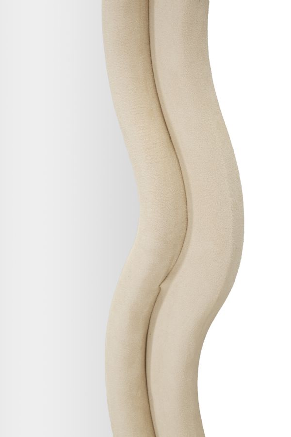 SPECCHIO DA MURO EMILY VELLUTO CREMA CM 60X6X160 stile GLAM - immagine 5