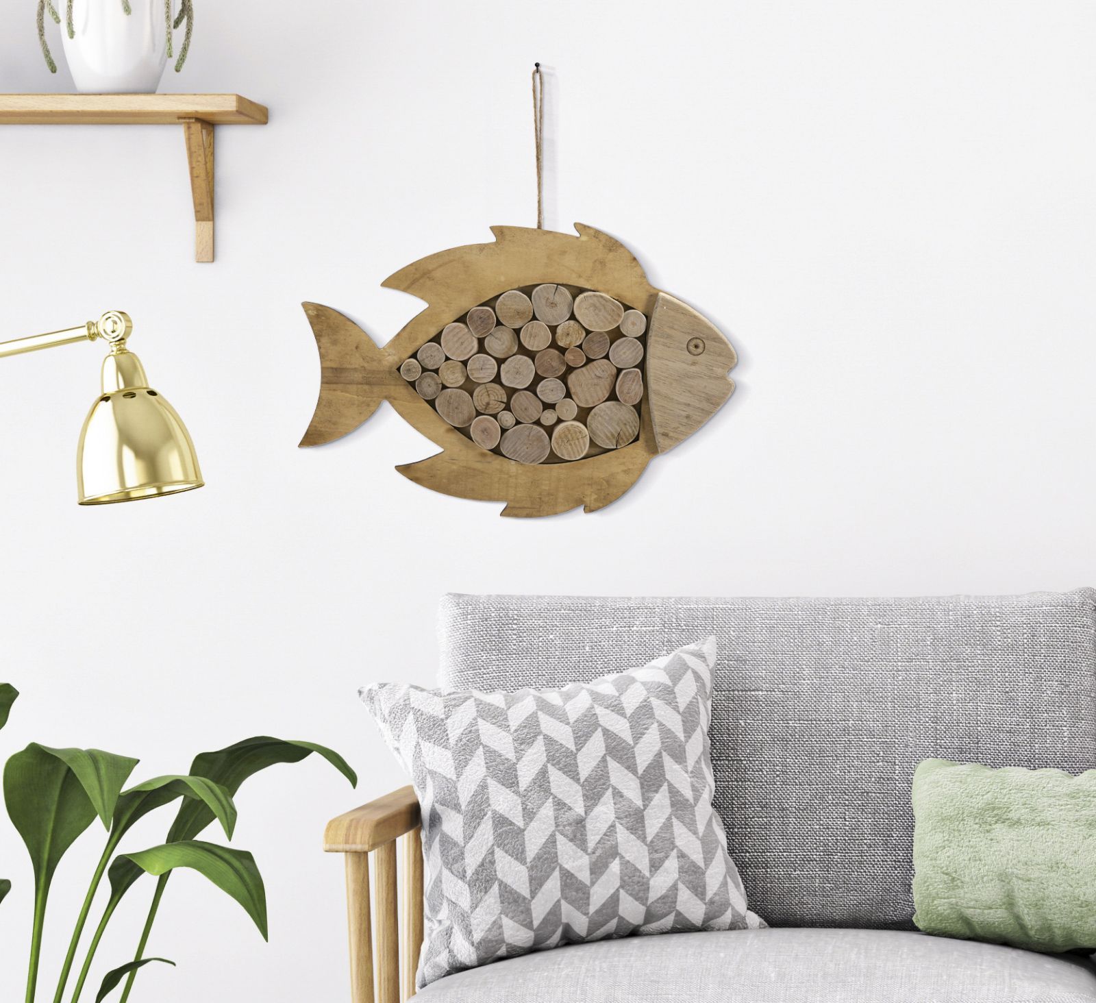PESCE DA APPENDERE NATURE CM 42,5X2X28,5 stile MODERN - immagine 6