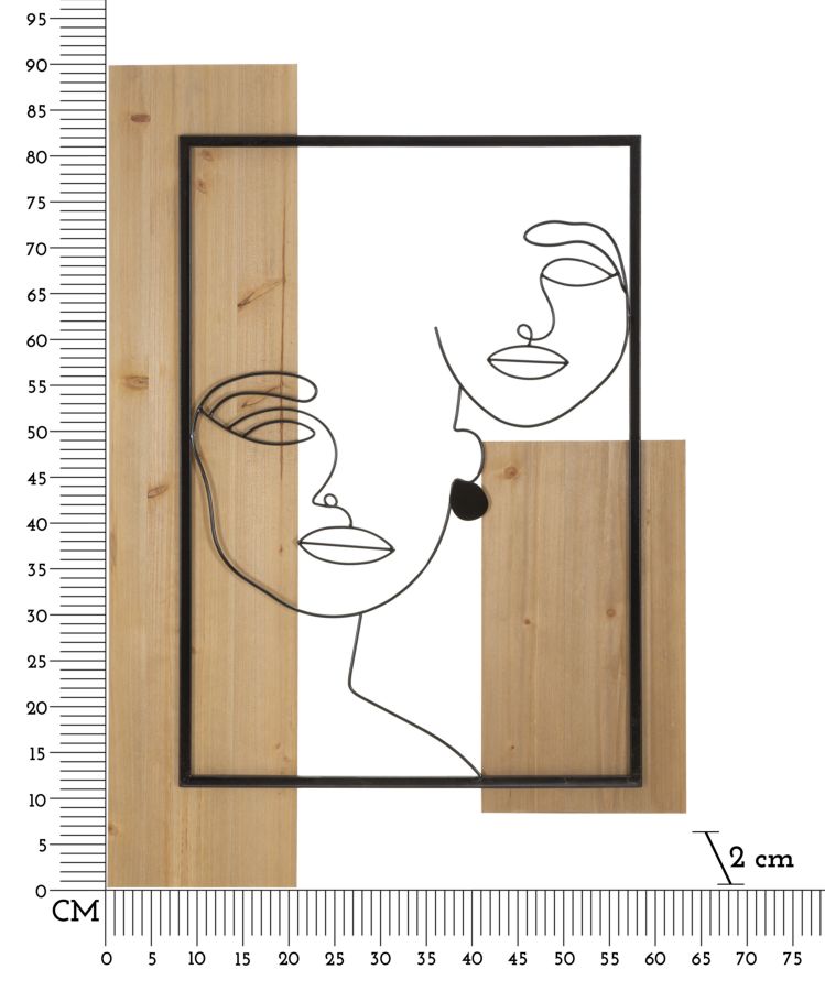 PANNELLO DA MURO FACES FERRO E WOOD CM 63X2X90 stile MODERN - immagine 7
