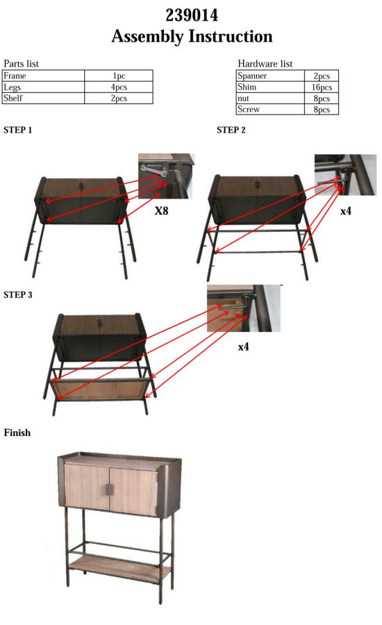 MOBILETTO TORONTO CM 100X42X110 stile MODERN - immagine 11