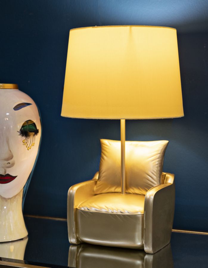 LAMPADA DA COMODINO MIDCENTURY GIALLA CM Ø 26X46 stile MODERN - immagine 7