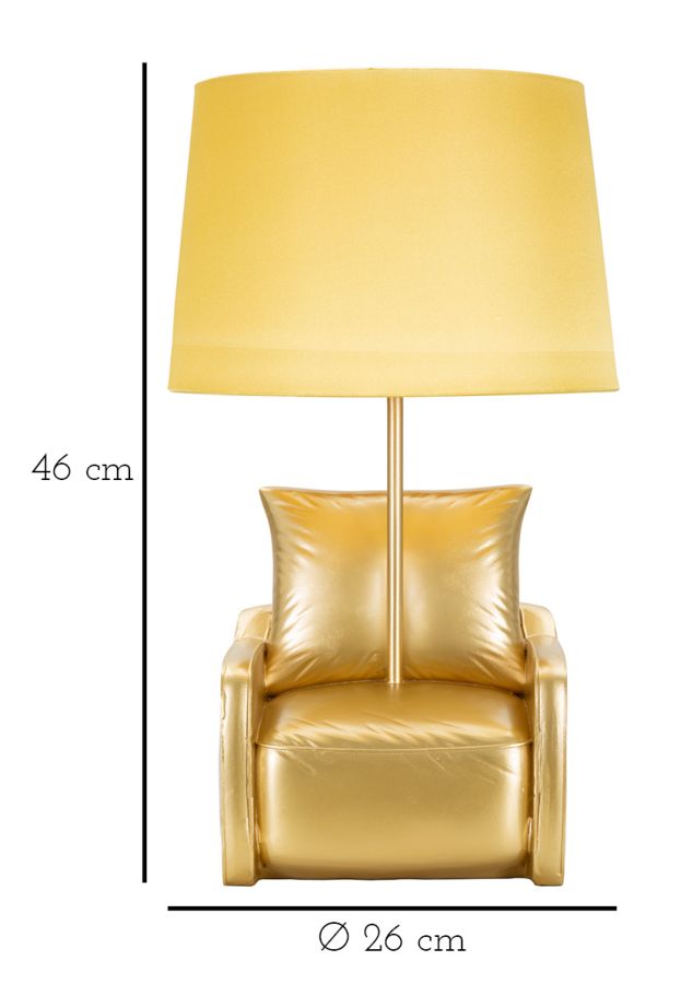 LAMPADA DA COMODINO MIDCENTURY GIALLA CM Ø 26X46 stile MODERN - immagine 8