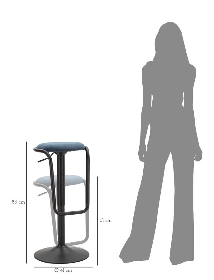 SGABELLO BAR DESTINY NAVY CM Ø 41X61-83 stile MODERN - immagine 9