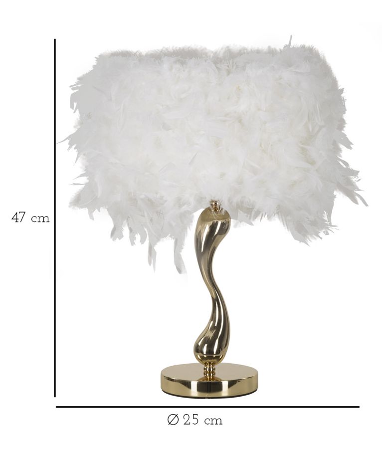 LAMPADA DA TAVOLO CART BIANCA CM Ø 25X47 stile GLAM - immagine 7