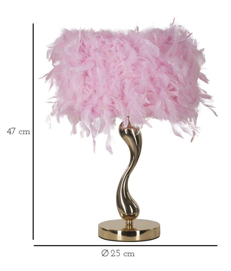 LAMPADA DA TAVOLO CART ROSA CM Ø 25X47 stile GLAM - immagine 7